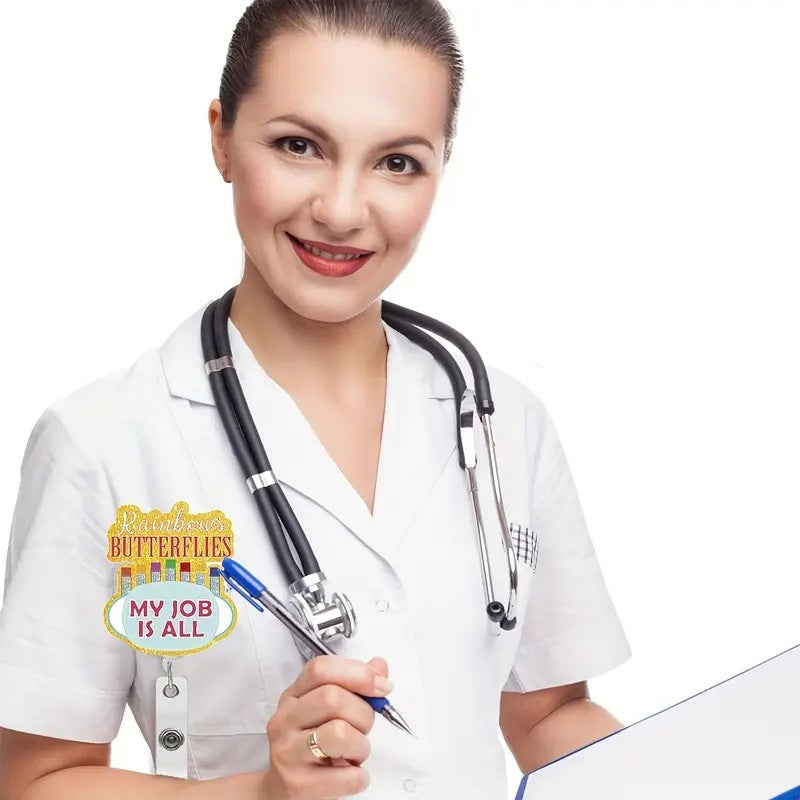Wholesale Acrylic Medical ID Retractable Keychain